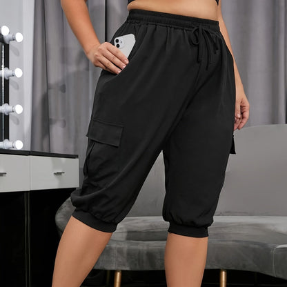 Plus Size Cargo Capri Pants