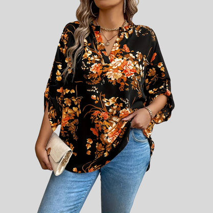V Neck Plus Size Blouse