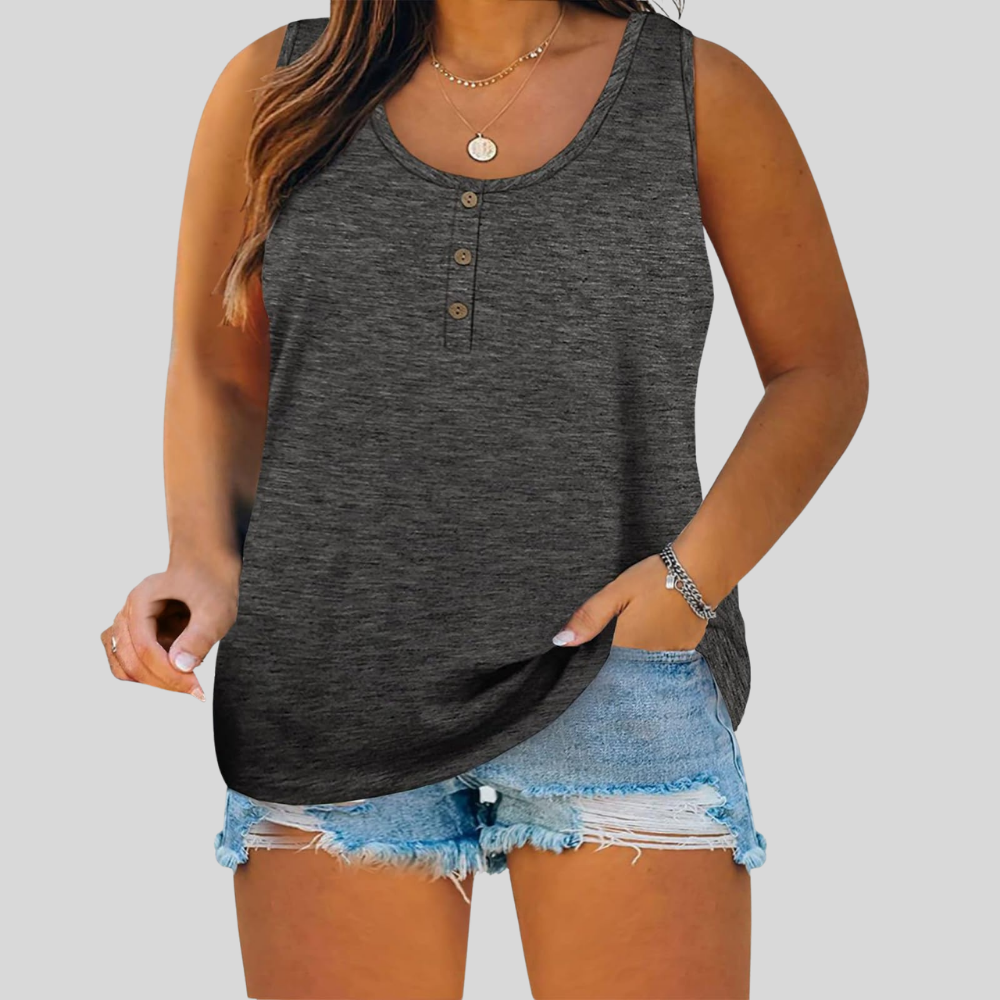 Plus Size Button Tank Top