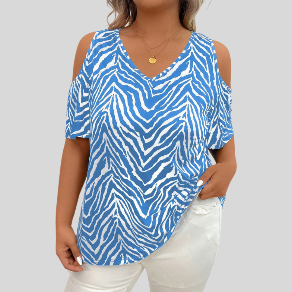 Shoulder Cutout V-Neck Top