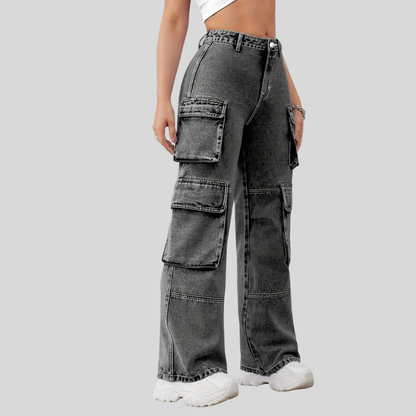 High Waist Pocket Plus Jeans