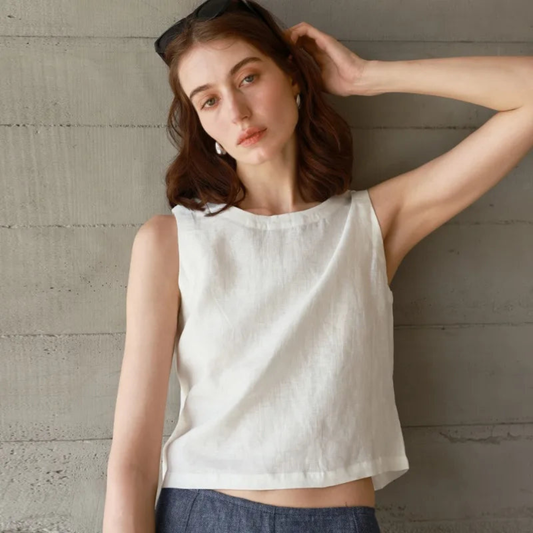 Reversible Casual Sleeveless Crop Top