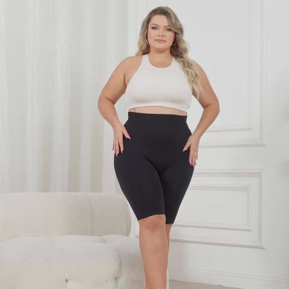 Plus Size High Waist Biker Shorts