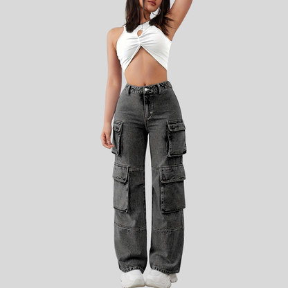 High Waist Pocket Plus Jeans