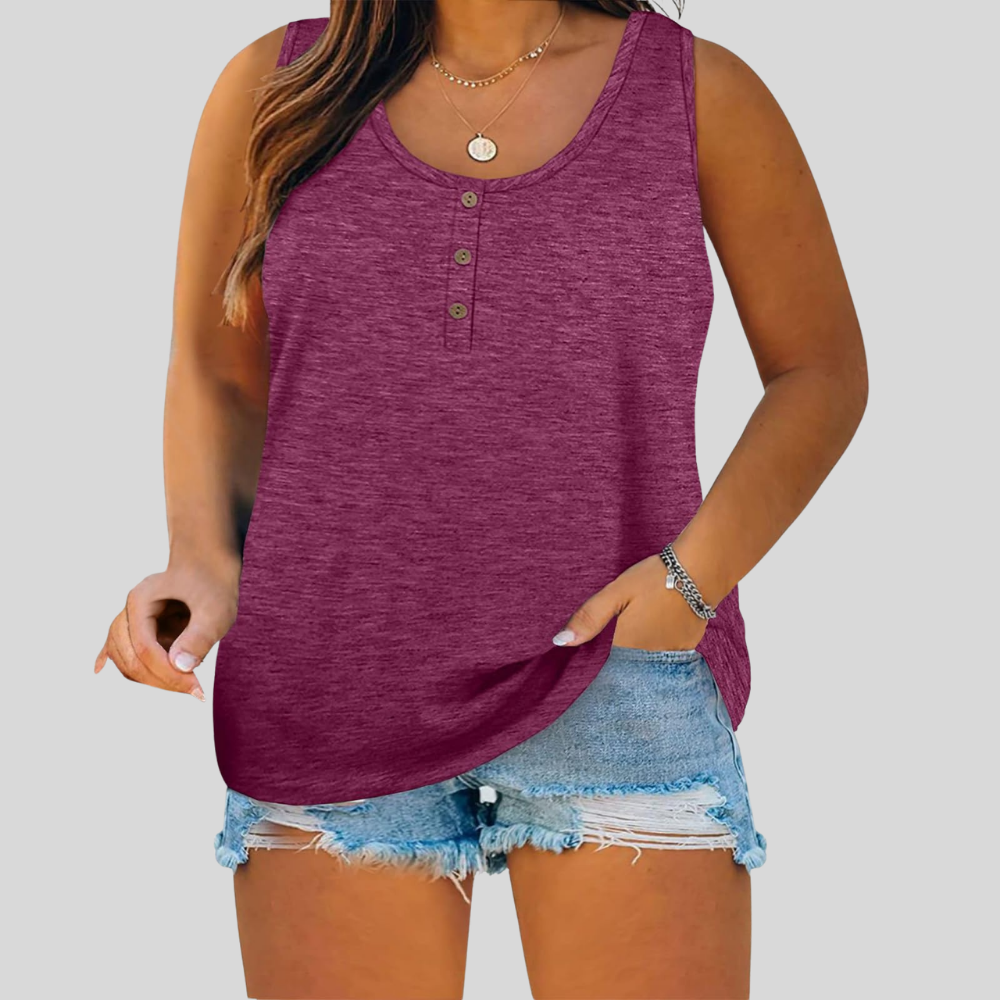 Plus Size Button Tank Top