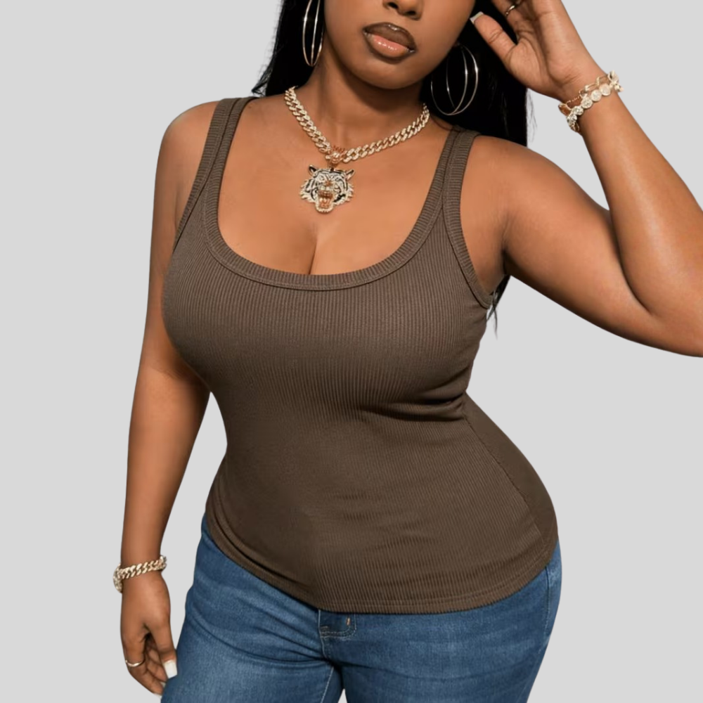Ribbed Vacation Plus Size Top