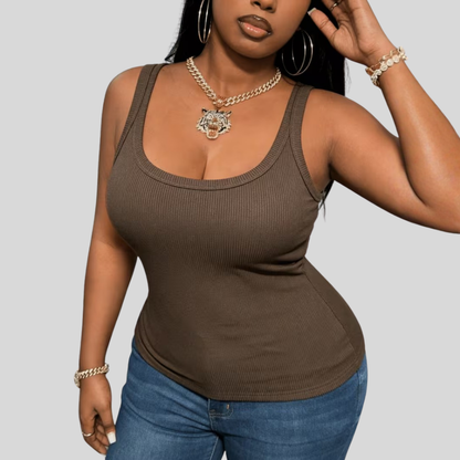 Ribbed Vacation Plus Size Top