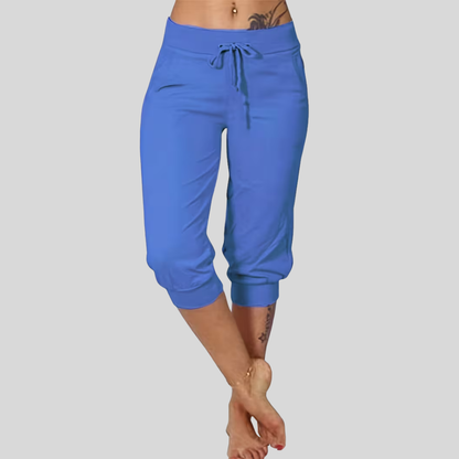 Plus Size Drawstring Capri Pants
