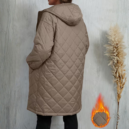Plus Size Hooded Quilted Jacket