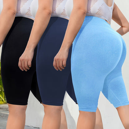 Plus Size High Waist Biker Shorts