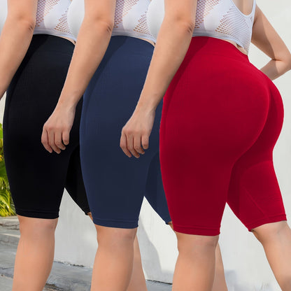 Plus Size High Waist Biker Shorts