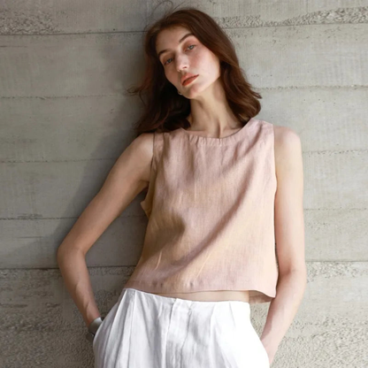 Reversible Casual Sleeveless Crop Top