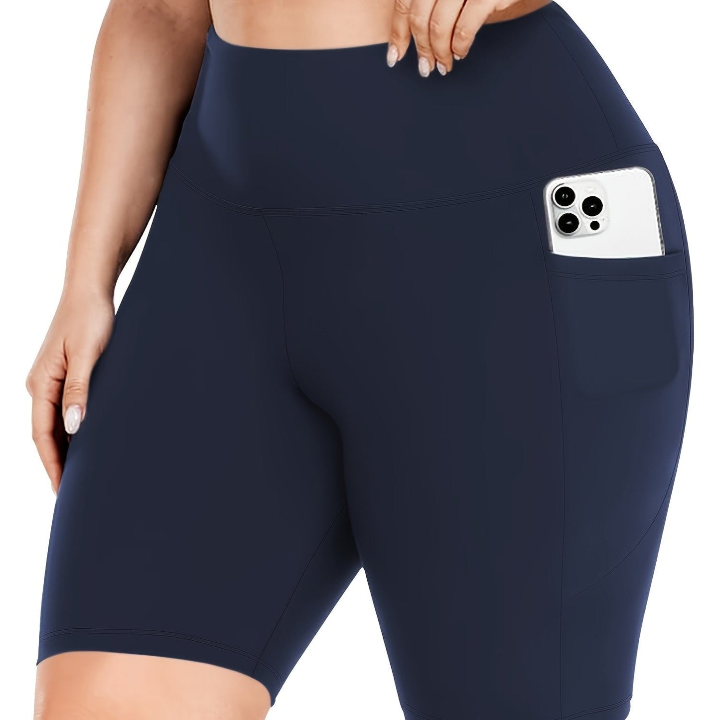 Plus Size Pocket Biker Shorts