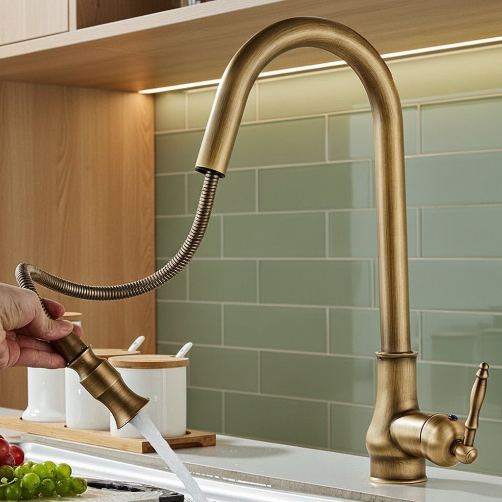 SMARTSPOUT - Kitchen faucet with pull-out function in antique bronze for stylish and flexible kitchen work