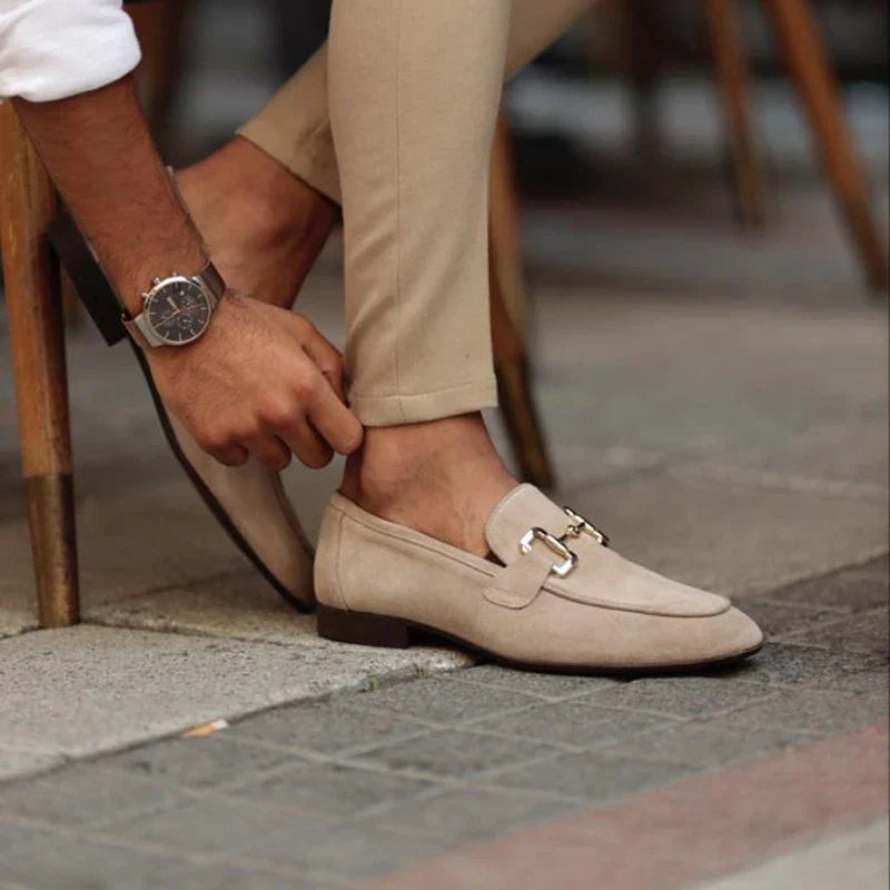 Suede Loafers with Horsebit for Men
