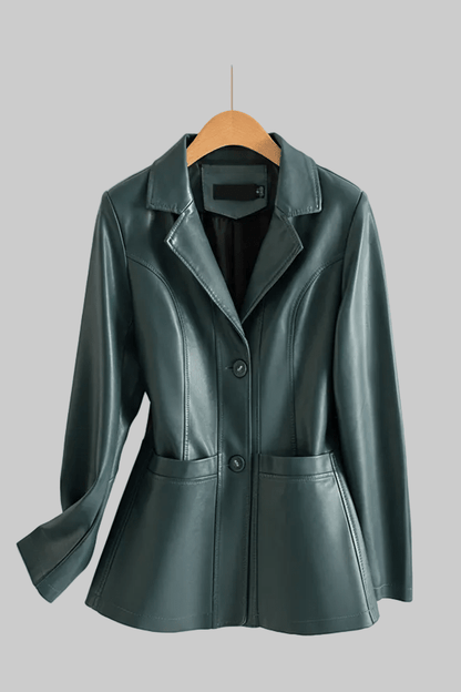 Bellatrix - Black Leather Jacket Women, Tailored Lambskin with Notched Lapels 3