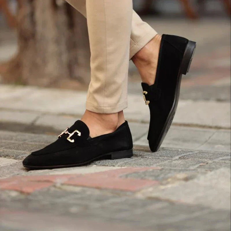 Suede Loafers with Horsebit for Men