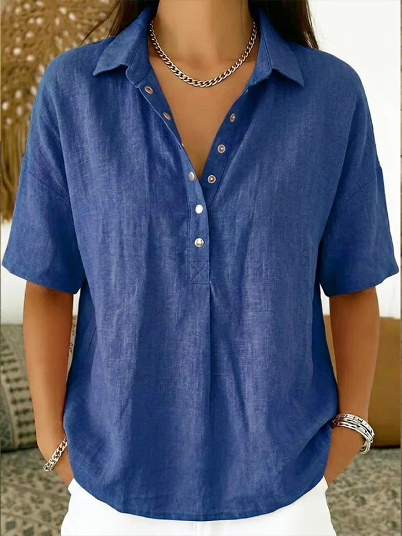 Women's Blouse | Casual Chic with Collar & Button Detail