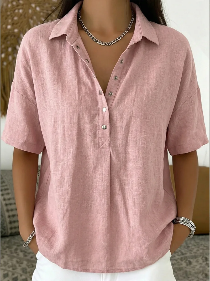Women's Blouse | Casual Chic with Collar & Button Detail