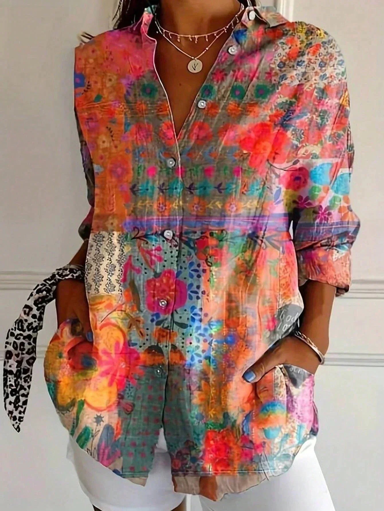 Women's Blouse | Colorful Print & Loose Fit