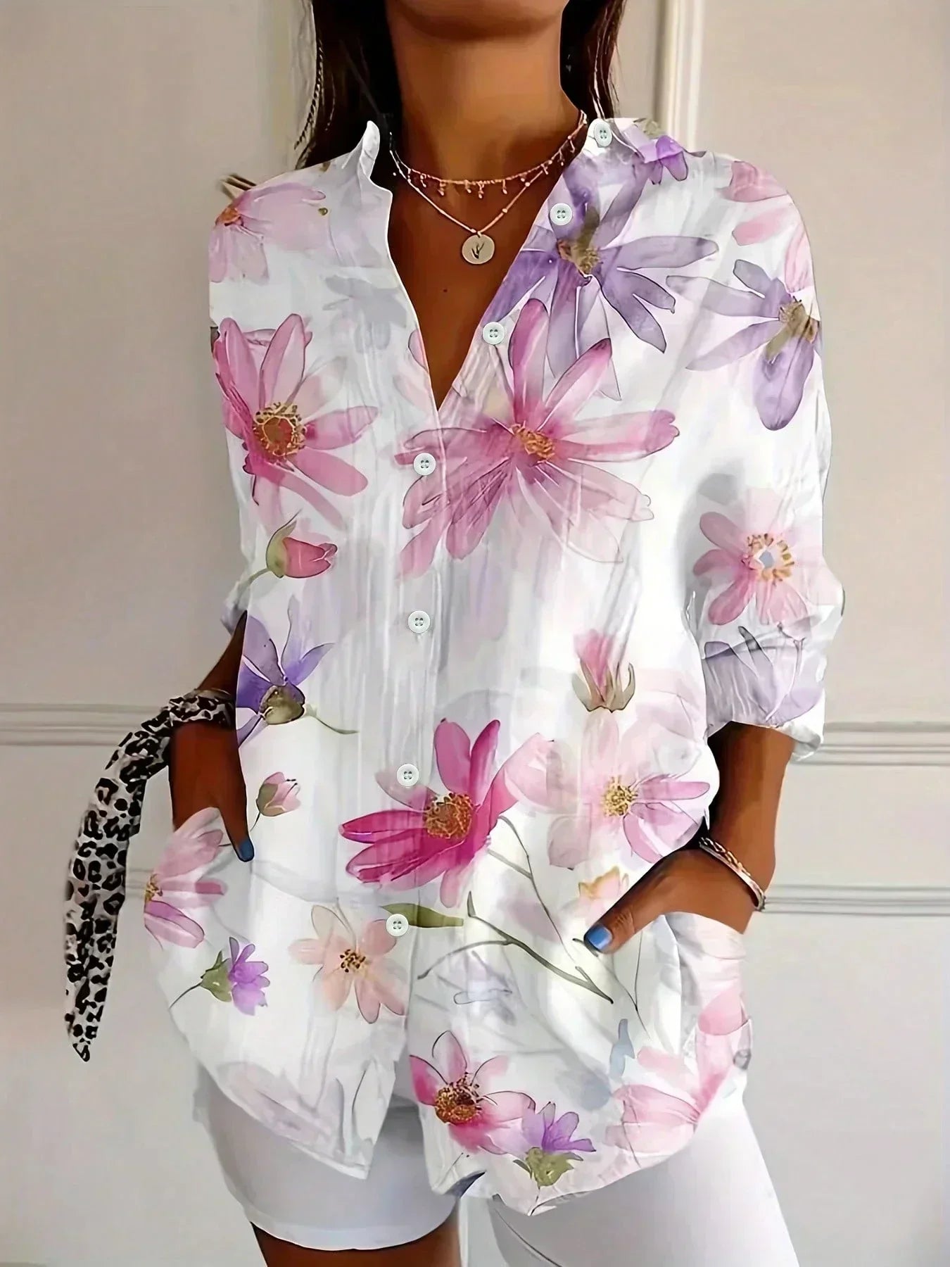 Women's Blouse | Colorful Print & Loose Fit
