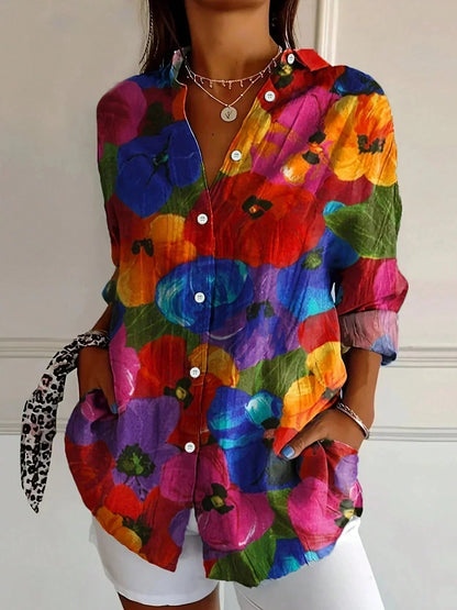 Women's Blouse | Colorful Print & Loose Fit