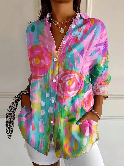 Women's Blouse | Colorful Print & Loose Fit