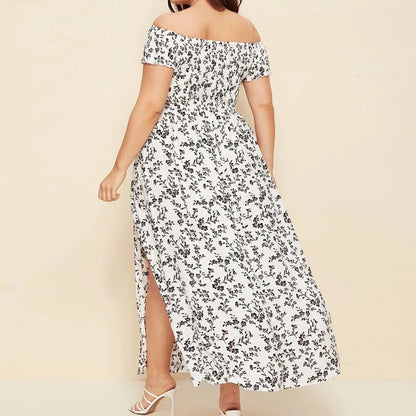 Boho Floral Print Off Shoulder A-Line Dress for Elegant Style 3