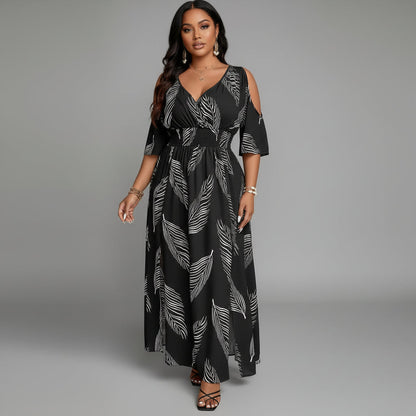 Boho Split Hem Dress - Lightweight Cold-Shoulder Summer Essential 2