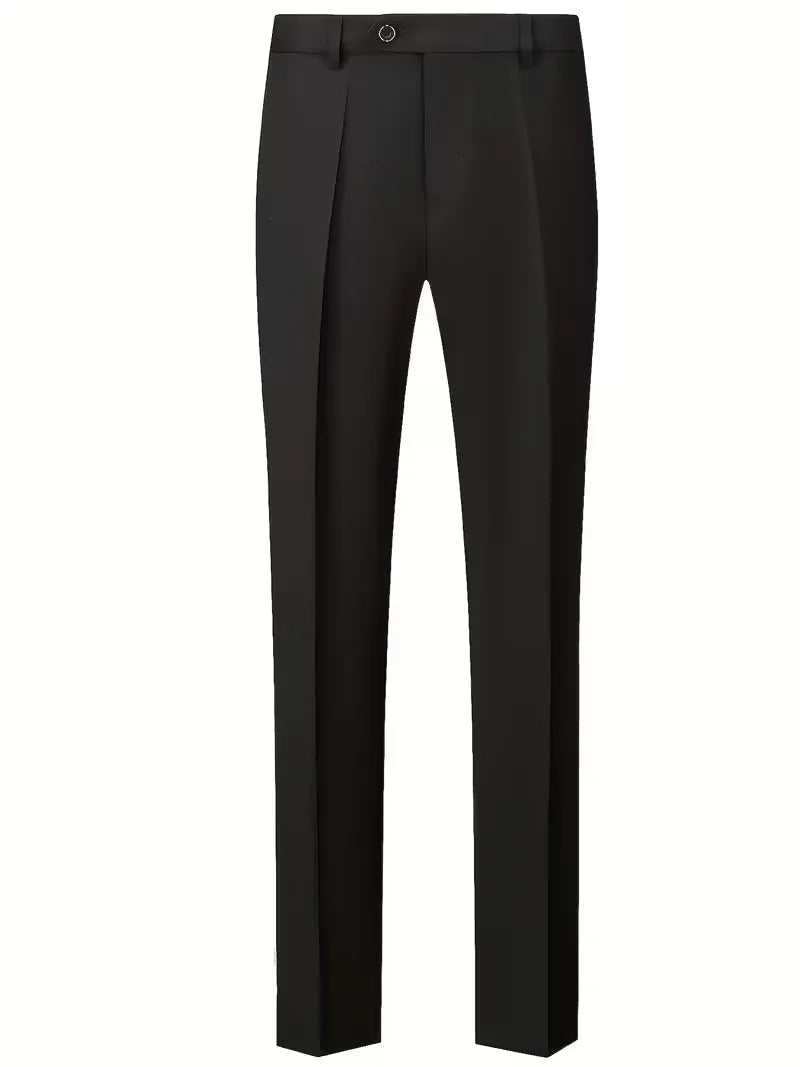 Slim Fit Three-Piece Suit Set with Notched Lapels and Waistcoat for Men