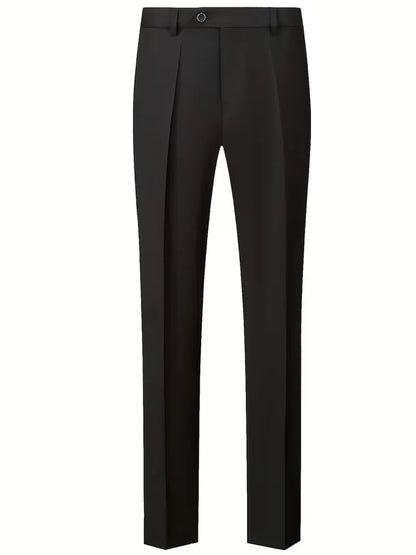 Slim Fit Three-Piece Suit Set with Notched Lapels and Waistcoat for Men