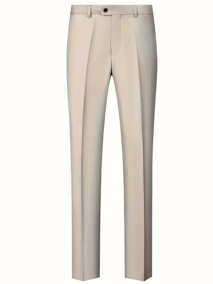 Slim Fit Three-Piece Suit Set with Notched Lapels and Waistcoat for Men
