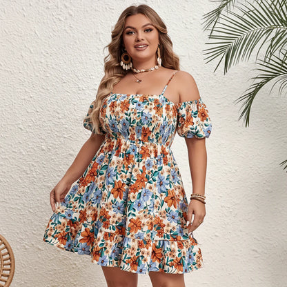Elegant Plus Size Floral Print Summer Dress for Casual Vacations 3