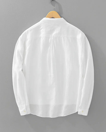 Cotton-Linen Popover Shirt for Men