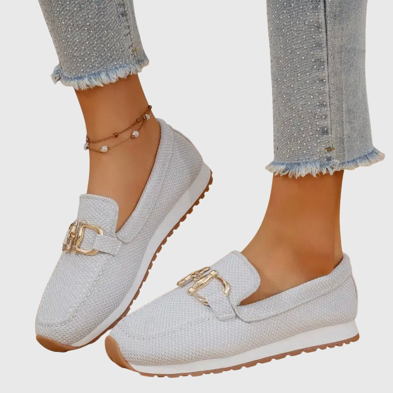 Women's Loafer | Orthopedic Footbed & Gold Horsebit Detail