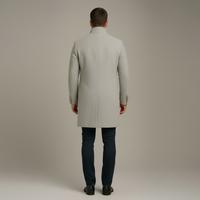 Dapperline | Sleek Black Men’s Long Coat with Gold Button Details