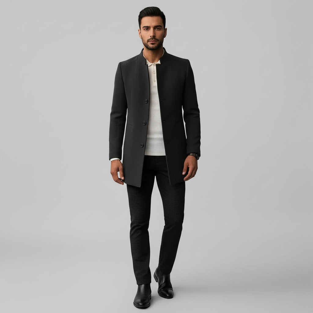 Men’s Smart Casual Coat – Minimalist Button Winter Coat 11