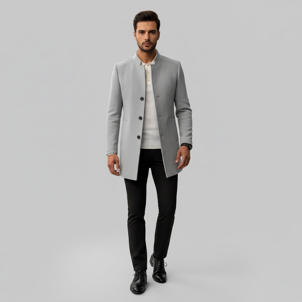 Men’s Smart Casual Coat – Minimalist Button Winter Coat 5