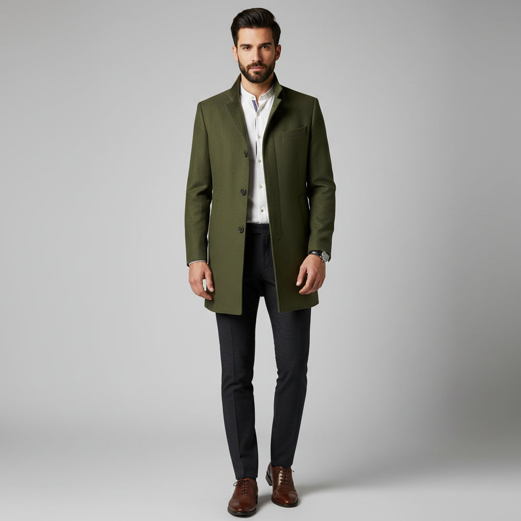 Men’s Smart Casual Coat – Minimalist Button Winter Coat 9