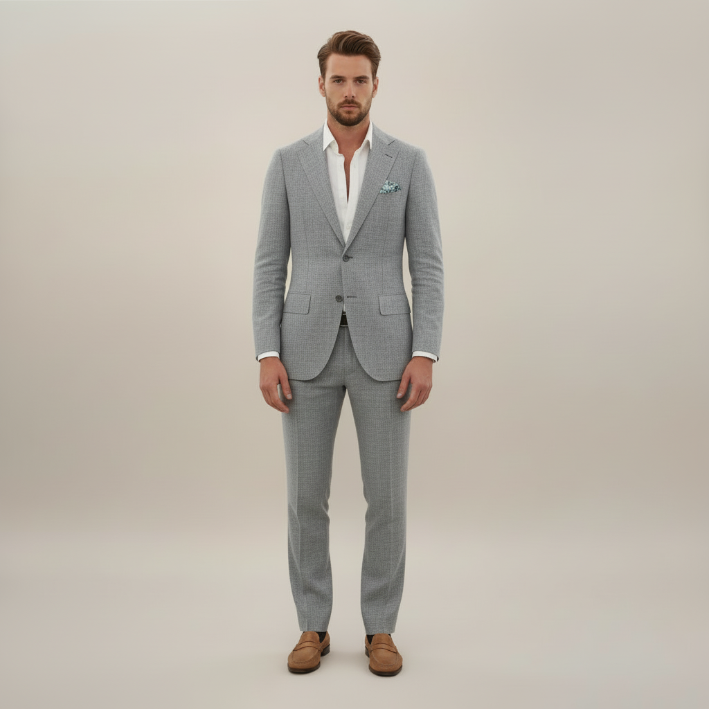 Sunlux | Lightweight Elegant Linen Suit Two-Piece Set for Men Warm Seasons
