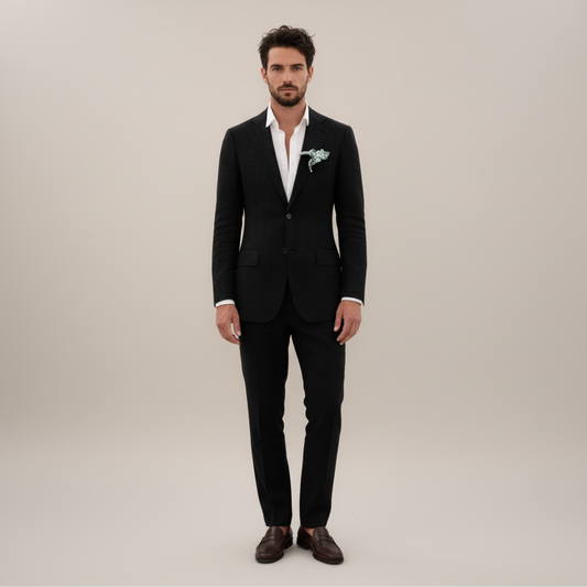 Men’s Two-Piece Linen Suit – Single Breasted Elegant Spring/Summer Set 2