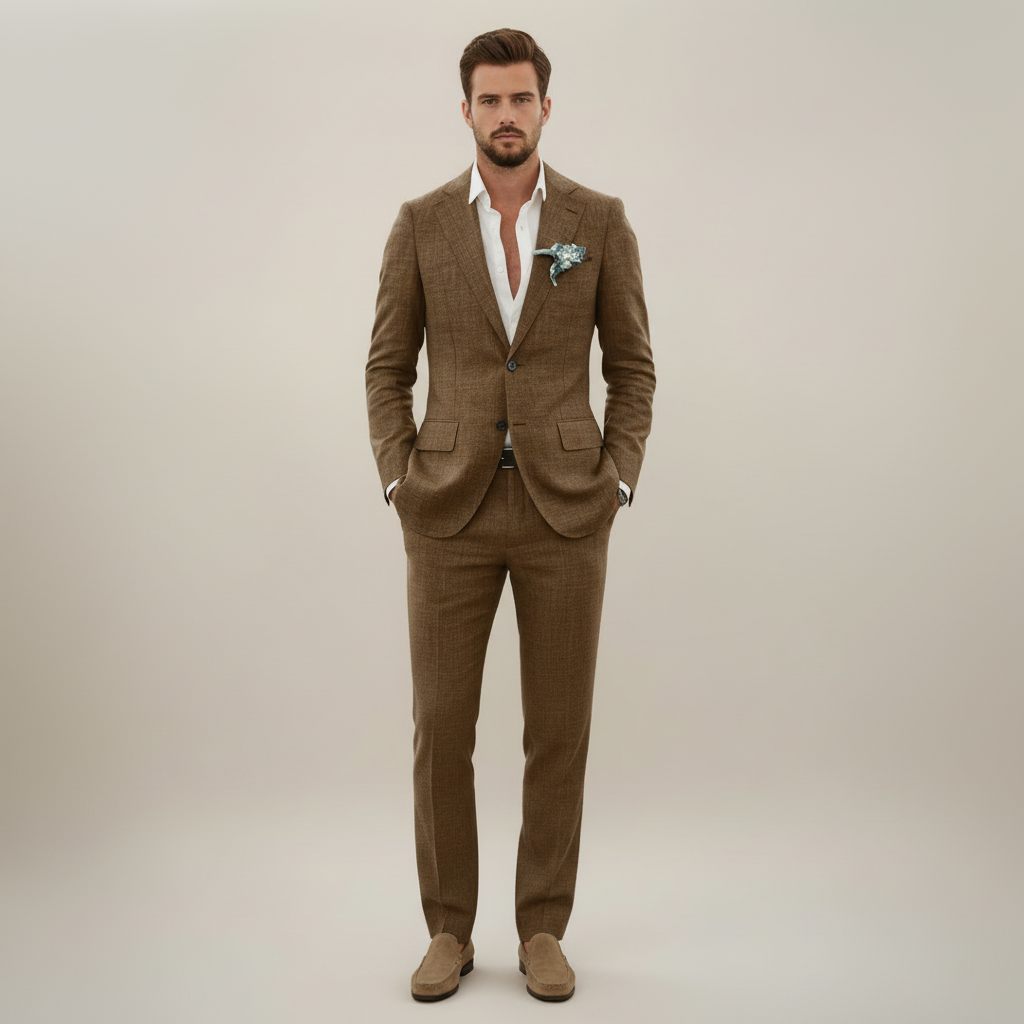 Men’s Two-Piece Linen Suit – Single Breasted Elegant Spring/Summer Set 7
