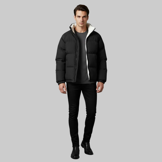 Men's fleece-lined and padded puffer jacket 0