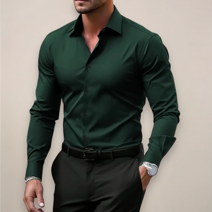 Shirt with Button-Down Collar and Long Sleeves for Men
