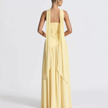 Wedding Guest Strapless Maxi Dress with Leg Split for Women