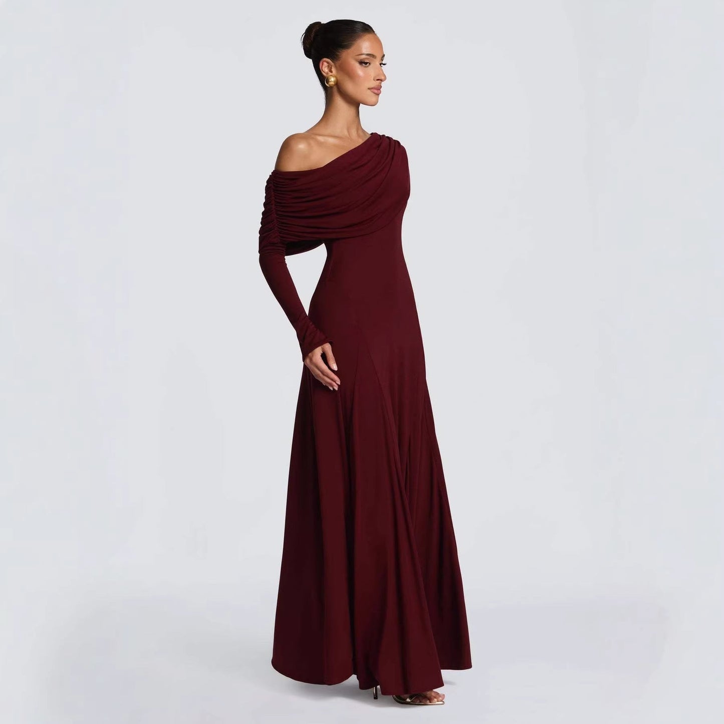 Wedding Guest Off-Shoulder Maxi Dress for Women