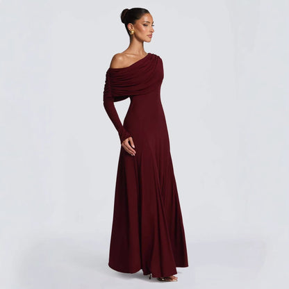Wedding Guest Off-Shoulder Maxi Dress for Women