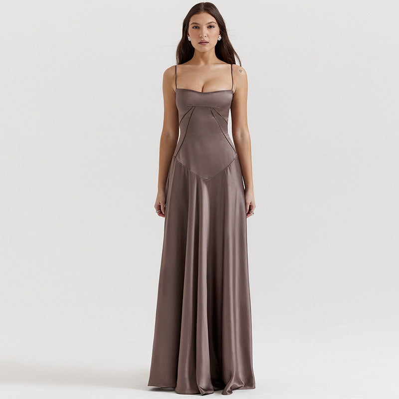 Wedding Guest Maxi Dress with Spaghetti Straps for Women