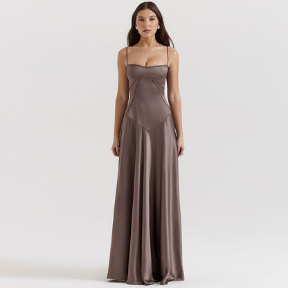 Wedding Guest Maxi Dress with Spaghetti Straps for Women