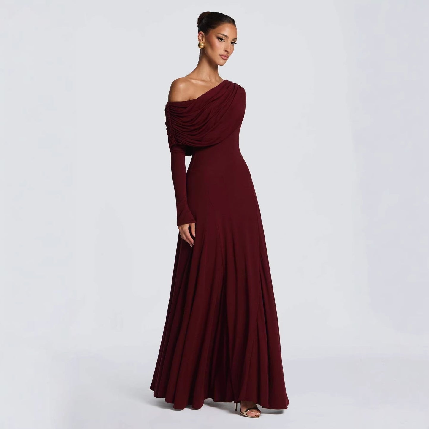 Wedding Guest Off-Shoulder Maxi Dress for Women